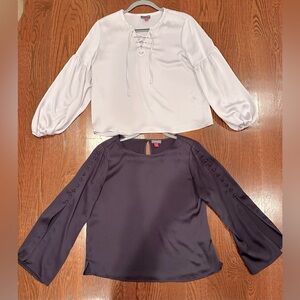 Women’s Vince Camuto satin long sleeve tops set of 2 size small